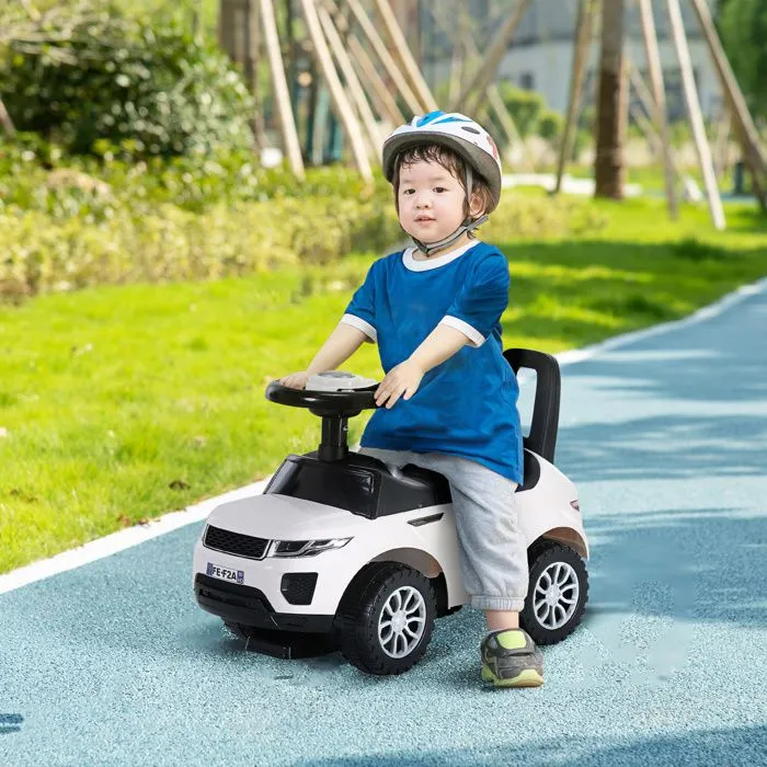 Porteur Enfants Voiture HOMCOM - Blanc - Coffre et klaxon - 4 roues - 12-36 mois-2