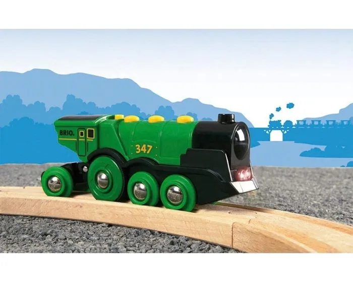 Locomotive Verte Puissante à Piles - BRIO - Circuit de train en bois - Accessoire son & lumière - Dès 3 ans-2