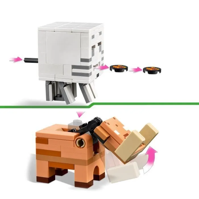 LEGO® 21255 Minecraft L'Embuscade au Portail du Nether, Jouet avec Scènes de Bataille et Minifigurines, Figurine Hoglin-3