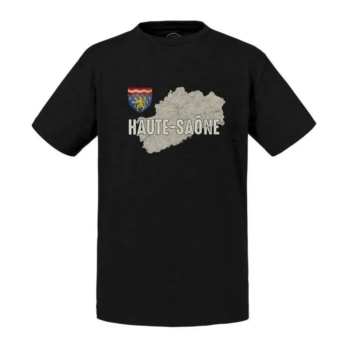 T-shirt Enfant Noir Haute Saône 70 Département Carte Ancienne Bourgogne-0