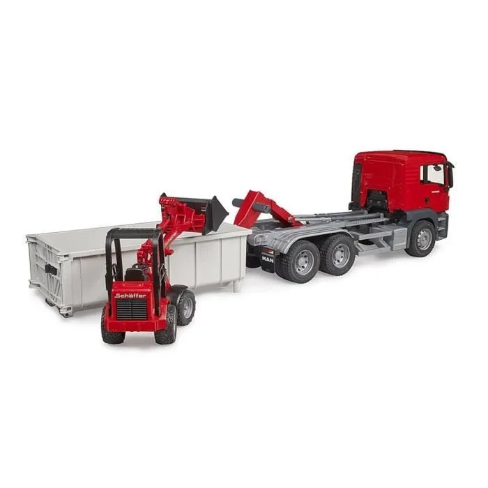 Camion MAN TGS avec benne amovible et chargeur Schäffer - BRUDER-2