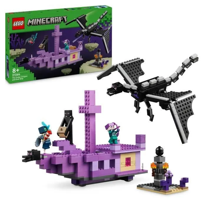 LEGO® Minecraft® 21264 Le dragon et le navire de l’Ender - Set inspiré des jeux vidéo-0