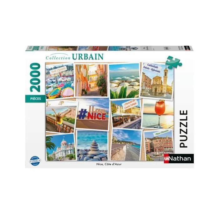 Puzzle 2000 pièces Nice, Côte d'Azur, Adultes et enfants dès 14 ans, Collection Urbain, France, 12001613, Nathan-2