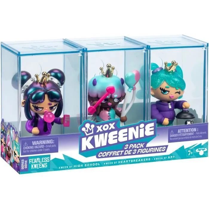 Pack de poupées - XOX KWEENIE - Série Fearless - 13 cm - 3 poupées incluses - Finitions uniques-0