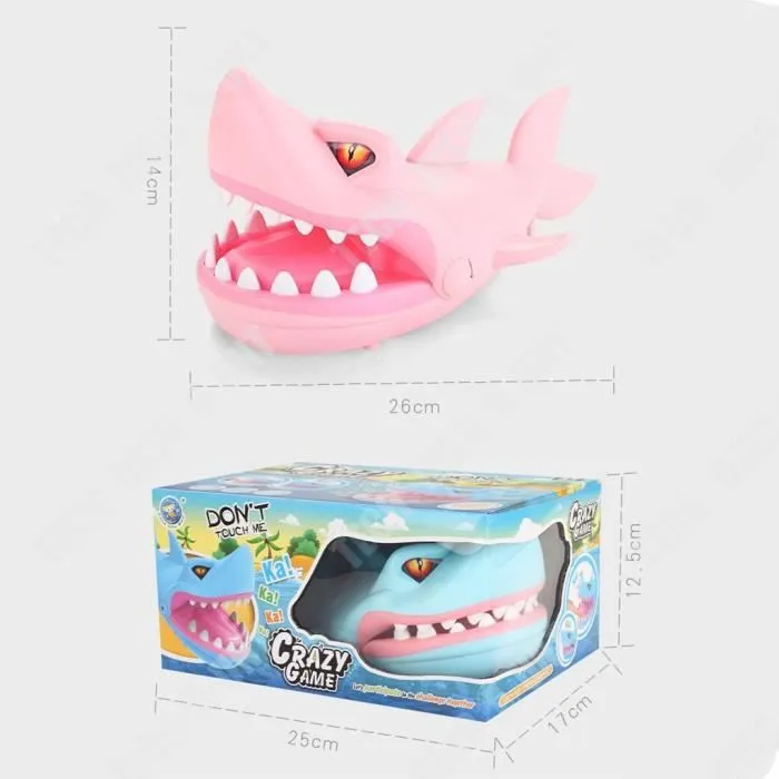 TD® Grand requin qui se mord les doigts avec musique, morsure, pression des dents, jouet pour toute la personne pour enfants, rose-1