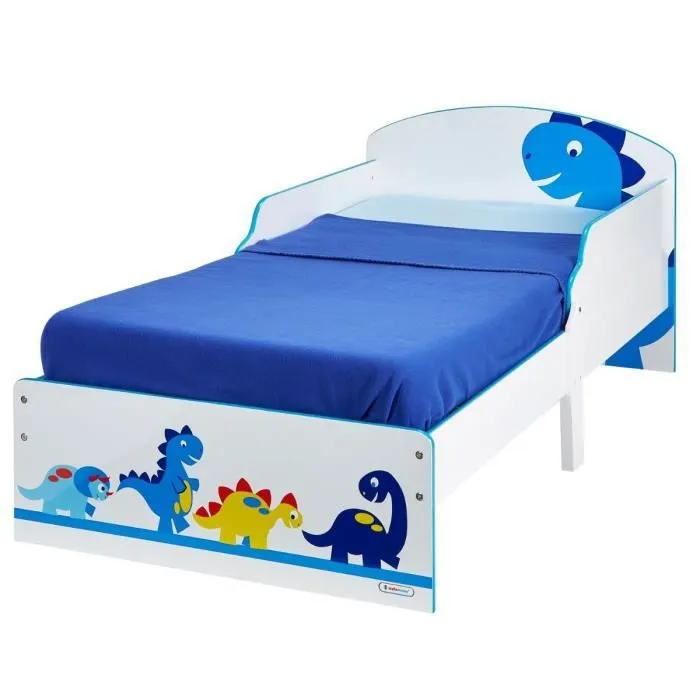 Lit enfant Dinosaure - WORLDS APART - Matelas inclus - 70 x 140 cm - Blanc - Enfant-1