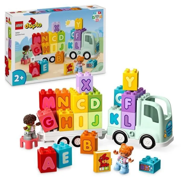 LEGO® 10421 DUPLO Ma Ville Le Camion de l'Alphabet, Jouet d'Apprentissage de l'Alphabet pour Enfants Dès 2 Ans-0
