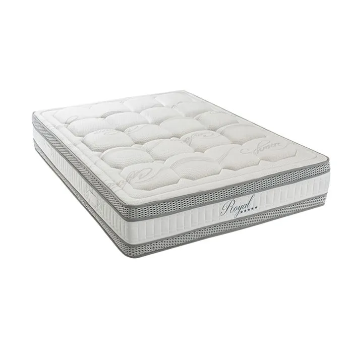 Pack Royal 5 Etoiles 140x190 cm Matelas Mousse + Sommier Bois + Accessoires-1