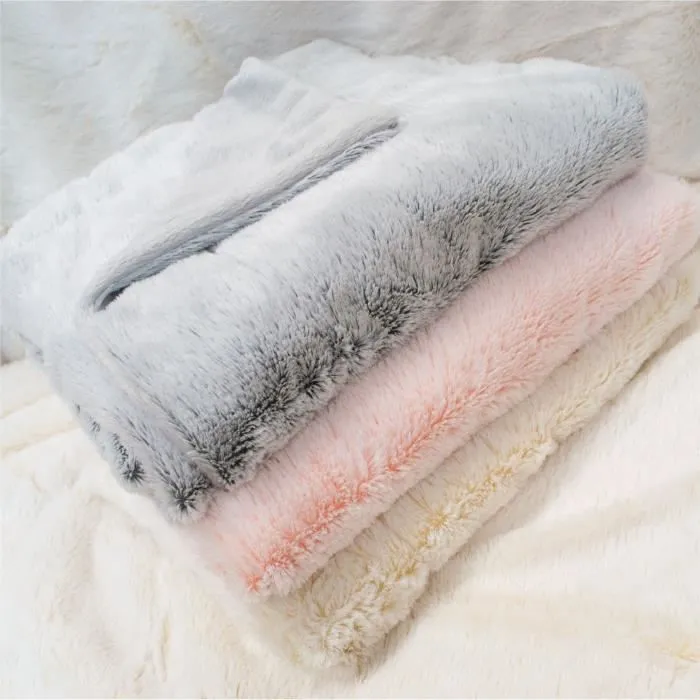 Couverture doublée - DOMIVA - Ultra douce et chaude - 75 x 100 cm - Crème-1