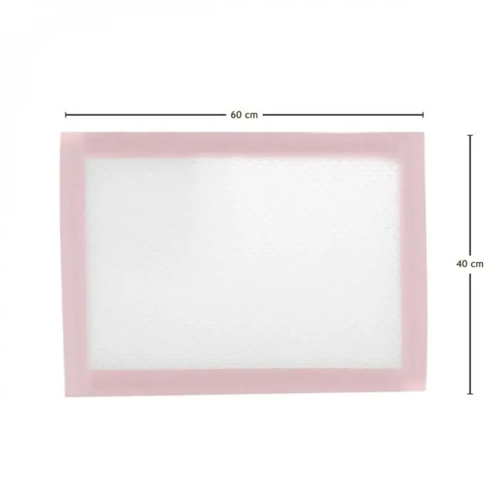 Lot de 50 alèses jetables imperméables pour bébé - Monsieur Bébé - Rose - 40 x 60 cm-0