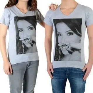 Tee Shirt Little Eleven Paris Eva SS Mixte - Gris-0
