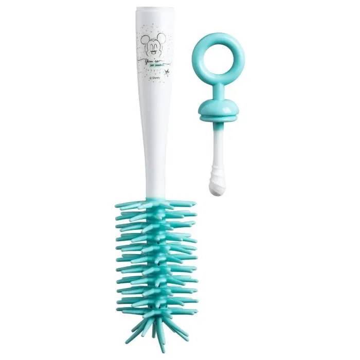 DISNEY Goupillon + brosse tétine Mickey little one - Manche et goupillon en polyprolylène - Picot caoutchouc-1