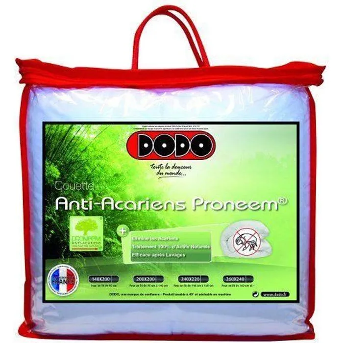 Dodo Proneem Couette 200 x 200 cm Chaude Synthétique Anti-Acariens-0