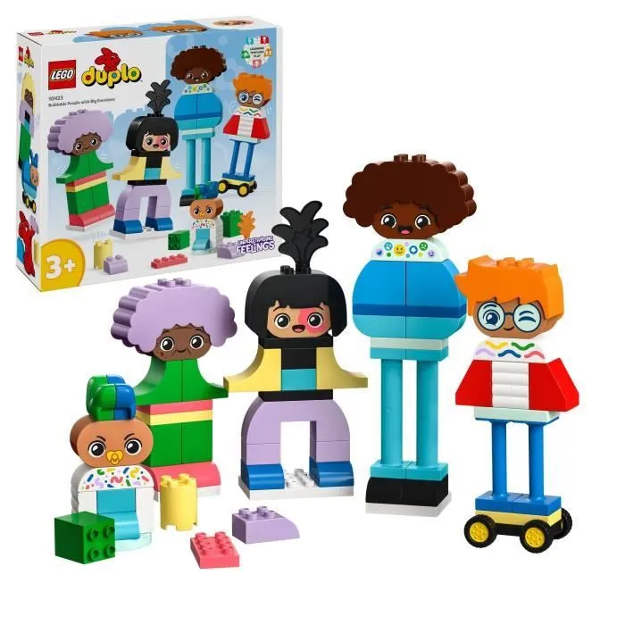 LEGO® 10423 DUPLO Ma Ville Personnages à Construire aux Différentes Émotions, Jouet avec 71 Briques avec 5 Personnages-0