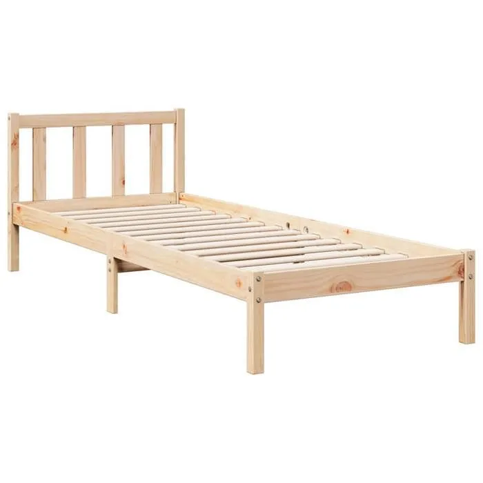 vidaXL Cadre de lit extra long sans matelas 90x220 cm bois massif pin, lit, meuble de chambre à coucher, lit en bois, lit 852444-2