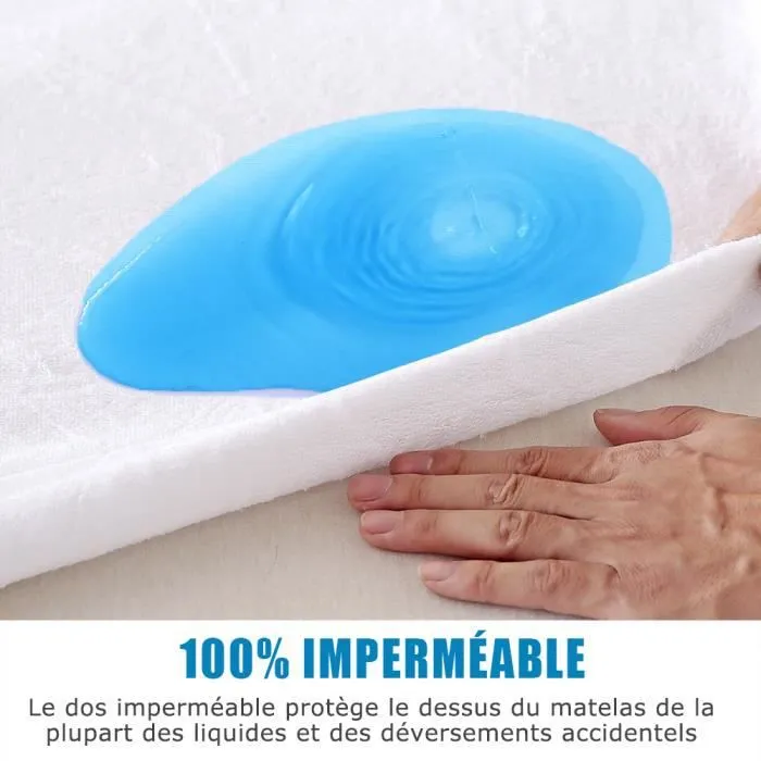 Protège Matelas - K - 200x200cm - Imperméable - Respirant - Tissu Éponge-2