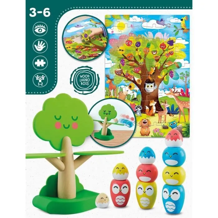 Tree Balancing - Jeu Montessori- MONTESSORI BOIS - Jeu d'Équilibre, Arbre et Oiseaux-2