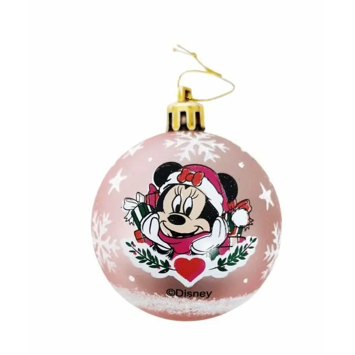 boule de noël minnie mouse lucky 10 unités rose plastique (ø 6 cm)-0
