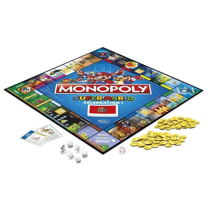 MONOPOLY Super Mario Celebration, jeu de societe pour enfants, jeu de plateau à partir de 8 ans, version francaise-1