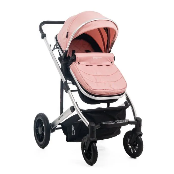 BEBELISSIMO - Poussette combinée trio 3 en 1 - siège auto 0m – nacelle – dès la naissance – jusqu’à 22kg – Victoire I-Size - rose-2
