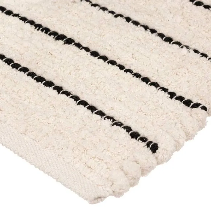 5five - tapis rayé microfibre 50x120cm blanc-2