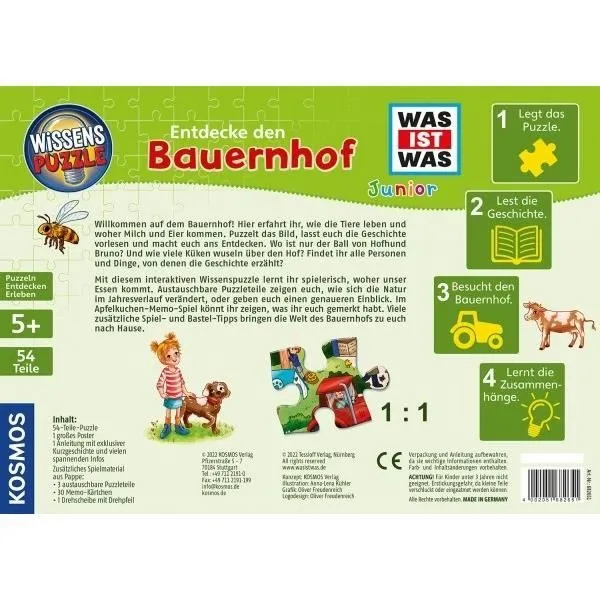 Puzzle de connaissances - KOSMOS - Junior - Ferme - 54 pièces - À partir de 5 ans-3