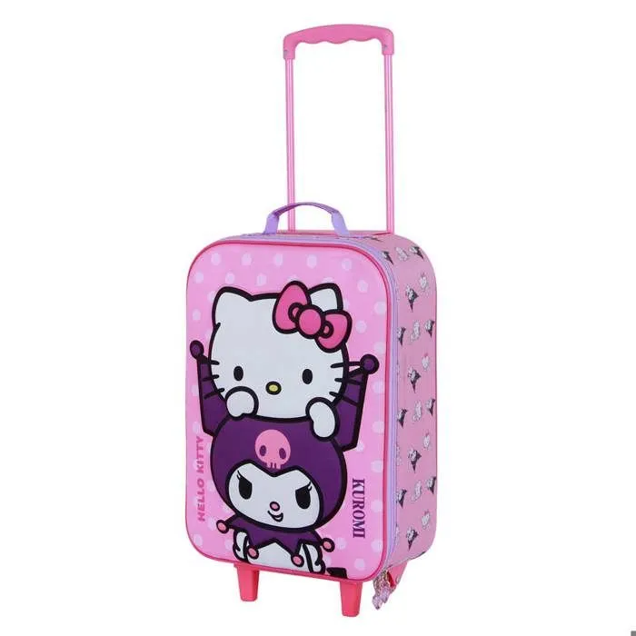 Valise Trolley Soft 3D - Hello Kitty Playful - Rose- Taille Unique-0