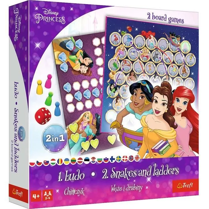 Jeu 2in1 Chinois Serpents et échelles Disney Princesses Trefl-0