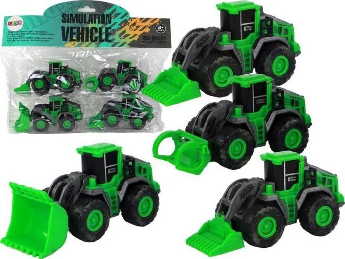 Leantoys - 15412 - Ensemble de véhicules agricoles Tracteurs verts 4 Ele LEAN Toys-0
