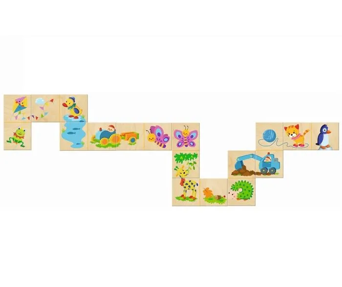 Jeu d'appariement - SELECTA - Serpent d'images - 20 plaquettes en bois - 2 joueurs ou plus - 3 ans et plus-2