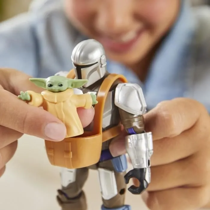 MixMashers Mandalorien et Grogu, figurine deluxe personnalisable à mélanger et combiner avec accessoires, Star Wars, Dès 4 ans-6