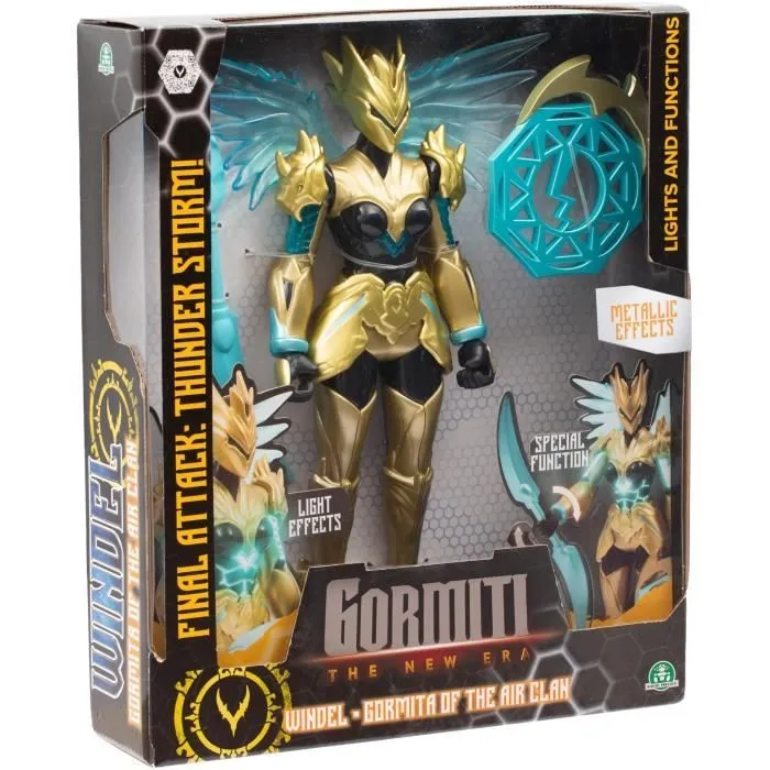 Figurine articulée - GORMITI - Gormiti avec attaque lumineuse Air - Windel - 27 cm - À partir de 4 ans - GRV072-1