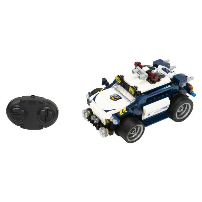 WISE BLOCK – JEU DE CONSTRUCTION VOITURE TÉLÉCOMMANDÉE JEEP POLICE – Petite Voiture Télécommandée de Police à Assembler – 302 Pièces-0