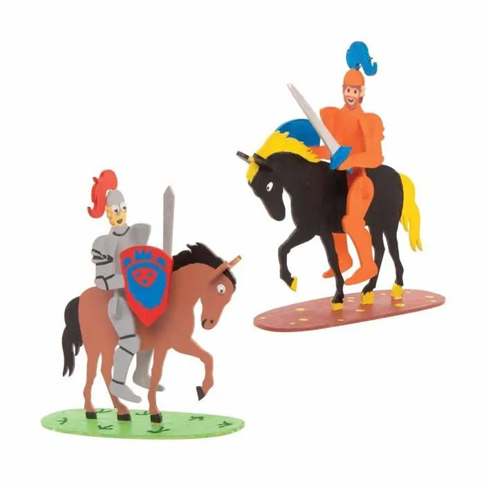 Jeu de peinture Baker ross - FE277 - Chevalier et Cheval en Bois 3D - Lot de 4, Construction en Bois Enfants ()-2