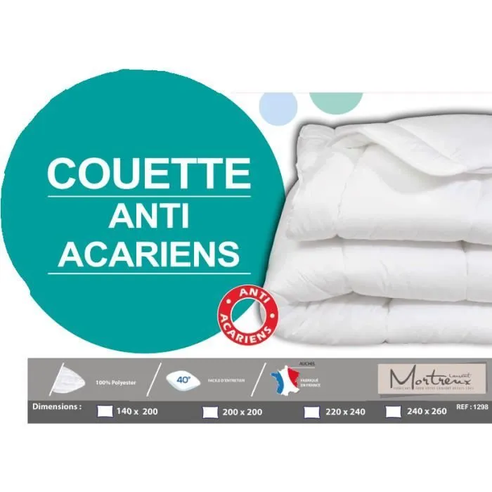 Couette légère Anti Acariens - 2 personnes 240 x 260 - Spécial été - MORTREUX-1