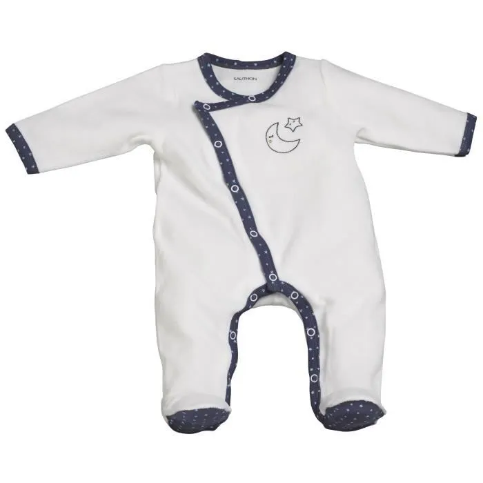 Pyjama bébé à manches longues en velours-0