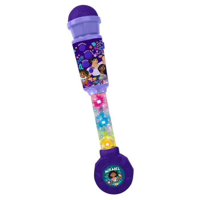 Microphone Encanto avec tube lumineux, enceinte (entrée auxiliaire), mélodies et effets sonores-0