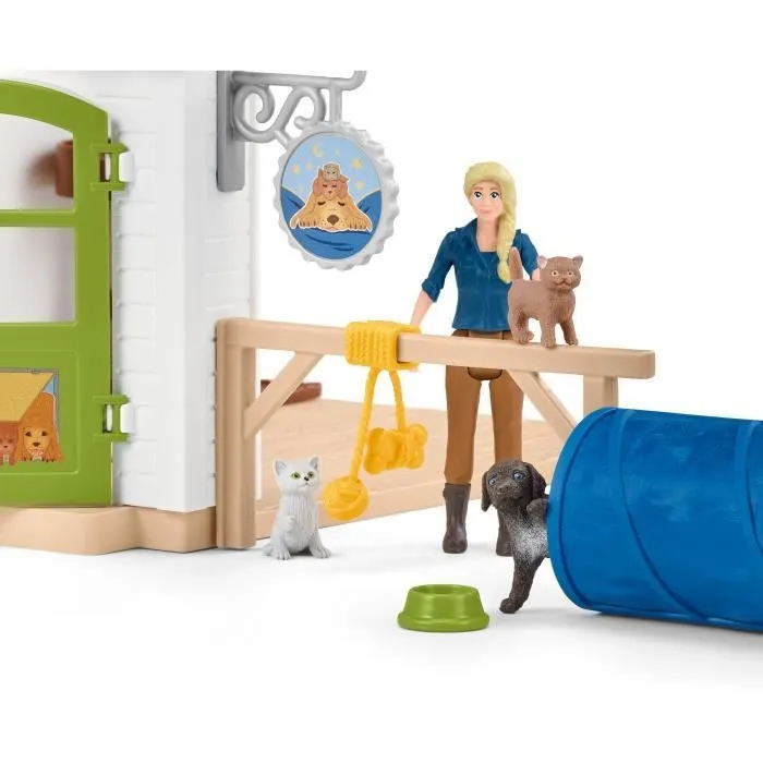 Hôtel des Animaux de la Ferme - Grand coffret de 54 Pièces de Jouets Schleich avec Chien, Chat, Lapin, Accessoires et Plus - Cadeau-7