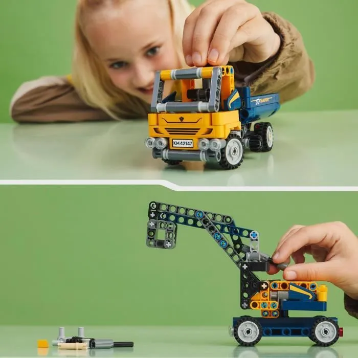LEGO® Technic 42147 Le Camion à Benne Basculante, 2-en-1, Pelleteuse Jouet, Engin de Chantier-5