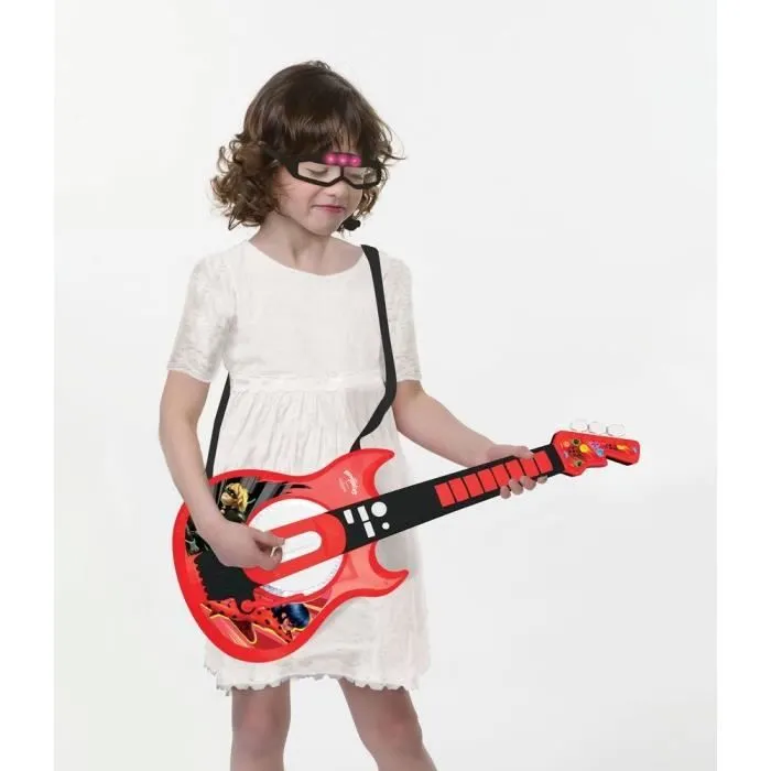 Guitare électronique lumineuse avec lunettes équipées d'un micro - Ladybug-4