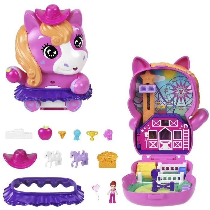 Polly Pocket-Coffret Poney Rodéo-Jouet De Voyage - 4 ans+- JCR39-0