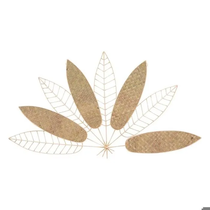 Déco murale "Feuille" - métal 81x45 cm - Beige - Atmosphera createur d'interieur-0