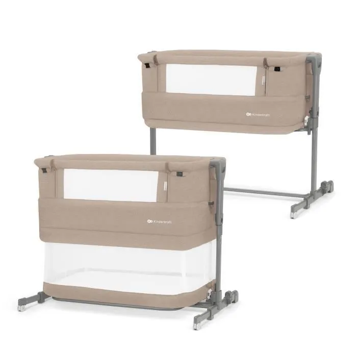 Lit d’appoint 3 en 1 - KINDERKRAFT - NESTE GROW - Beige - Métal - 60x120cm-0