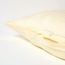 Taie d'oreiller spécial oreiller cervical en coton égyptien 330 fils Forme V Jaune pastel-2