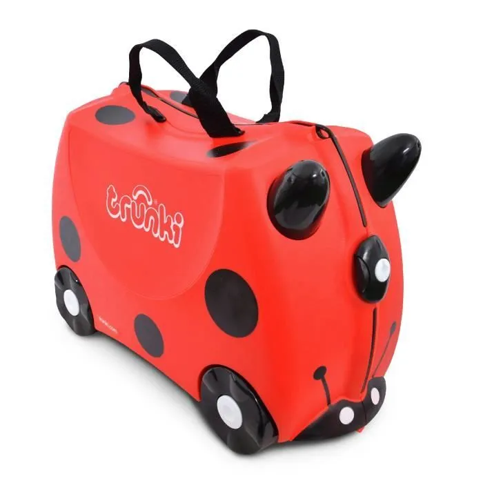 Trunki Valise à Roulettes pour Enfants et Bagages à Main pour Enfants : Valise à Roulettes Harley La Coccinelle (Rouge)-0