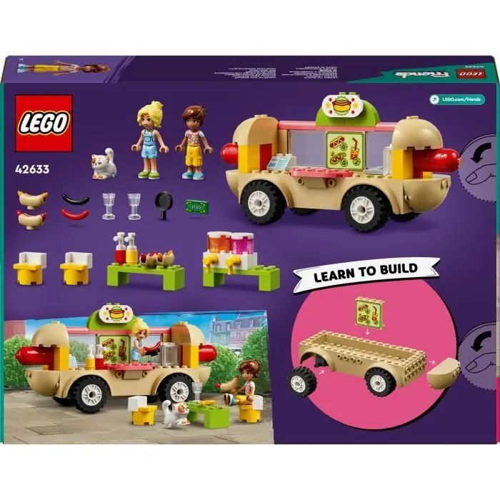 LEGO® 42633 Friends Le Food-Truck de Hot-Dogs, Jouet de Restaurant Mobile, avec Figurines et Chat, Cadeau Enfants-5