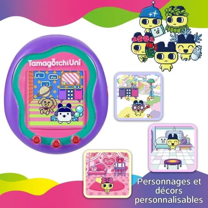 Tamagotchi Uni - Bandai - Modèle Violet - Animal de compagnie virtuel connecté avec bracelet montre-5