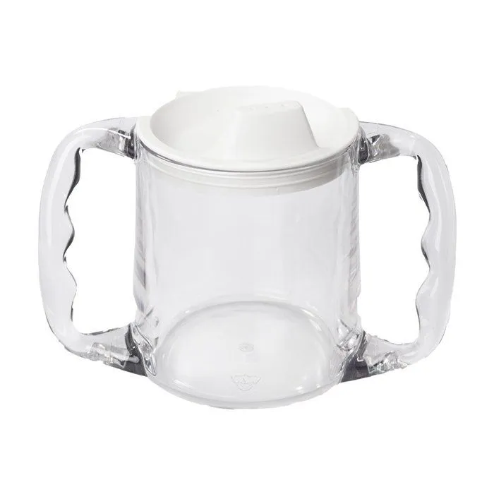 Nrs healthcare - L39317 - Nottingham Rehab Supplies Gobelet en plastique équipé de 2 poignées et d'un couvercle avec bec-1