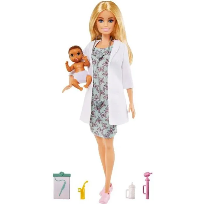 Barbie - Barbie Pédiatre et Accessoires - Poupée Mannequin - Dès 3 ans-0