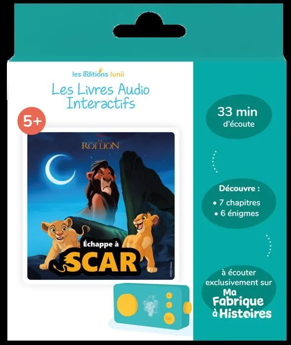 Console Educative - Lunii - Coffret Défi vilain : Echappe à Scar - Livre audio interactif - 7 scènes - 6 énigmes-0